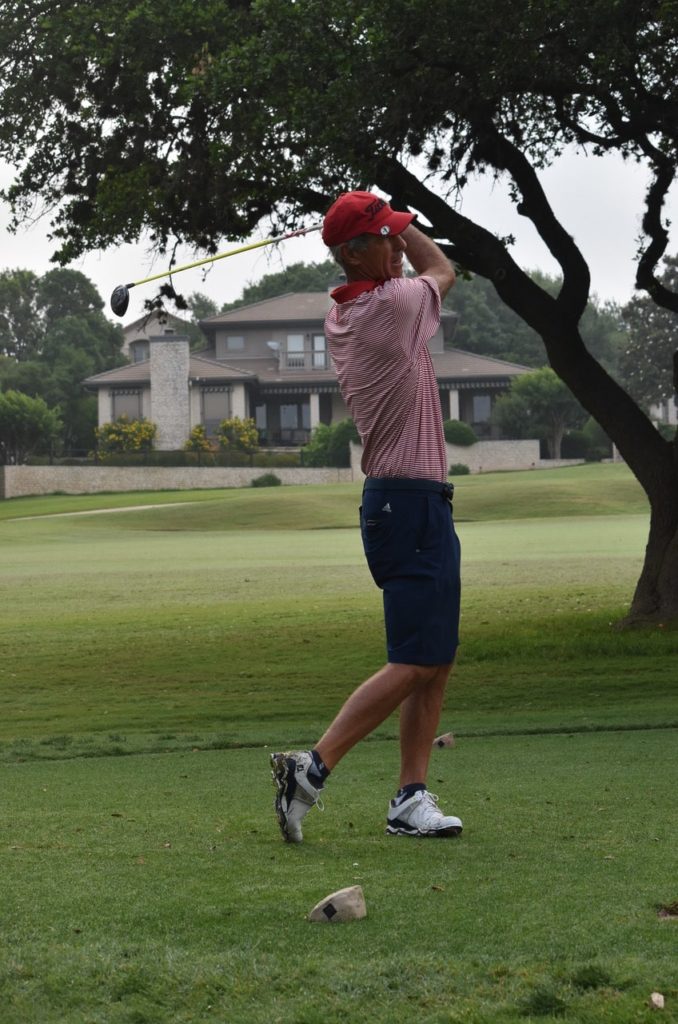 Barry Gibbons teeing off in Texas